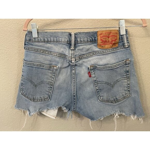 LEVI'S SHORTS 513 29 Cut off Jeans Raw Hem Blue‎ Denim Jean Levis Distressed - Picture 2 of 6